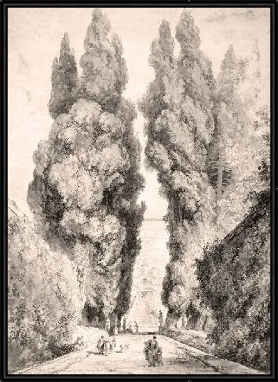 Картина Кипарисовая аллея на вилле