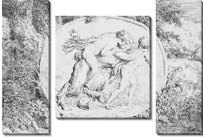 Картина Нимфа, едущая верхом на сатире