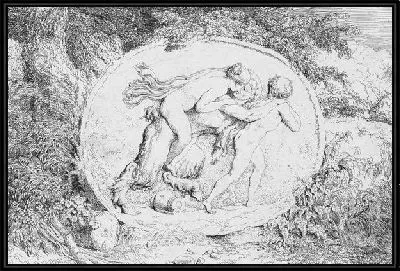 Нимфа, едущая верхом на сатире