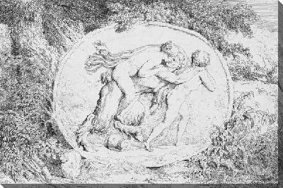 Нимфа, едущая верхом на сатире