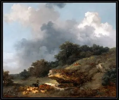 Картина Пейзаж с водопоем