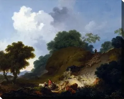 Картина Пейзаж с пастухами и стадом овец