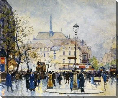 Картина Сцена на парижских улицах