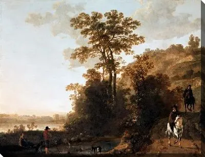 Картина Вечерняя прогулка верхом близ реки