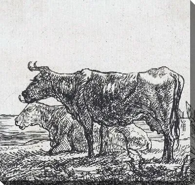 Картина Две коровы на берегу Днепра