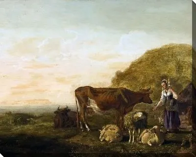 Картина Крестьянка и домашняя скотина
