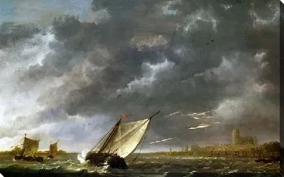 Картина Маас в Дордрехте в грозовую погоду