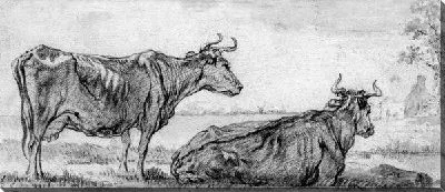 Картина Две коровы в пейзаже