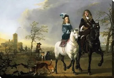 Картина Дама и кавалер верхом