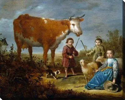 Картина Дети и корова