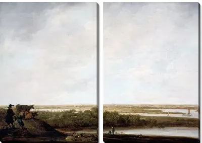 Картина Панорамный пейзаж с пастухами