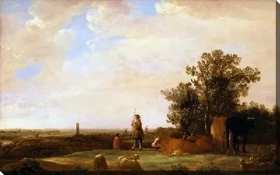 Картина Панорамный пейзаж с пастухами