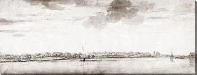 Картина Речной пейзаж со спокойной водой