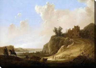 Картина Холмистый пейзаж с руинами замка