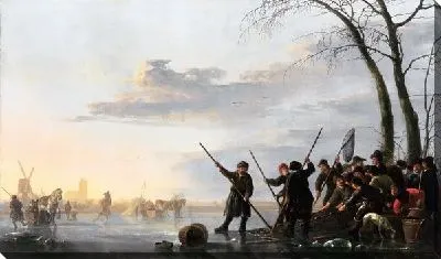 Картина Рыбаки на льду Мааса