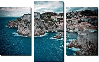 Модульная картина Город у моря