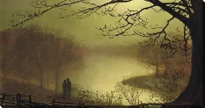 Картина Озеро в тумане