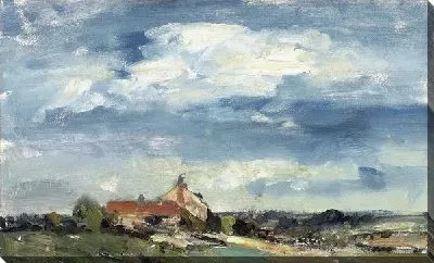 Картина Облака над деревней