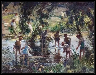 Дети ловят рыбу