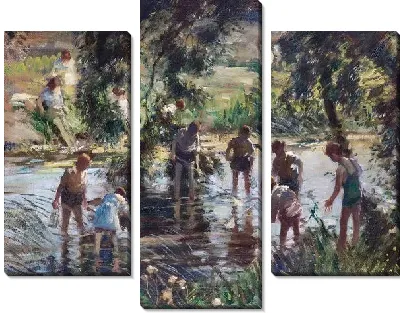 Дети ловят рыбу