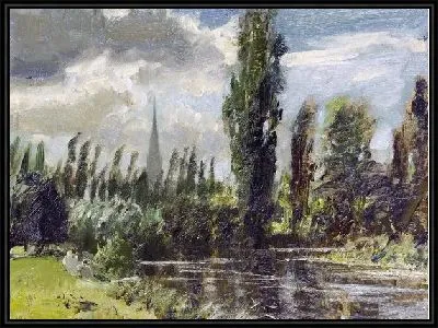 Картина Река у леса