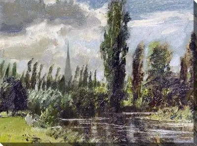 Картина Река у леса