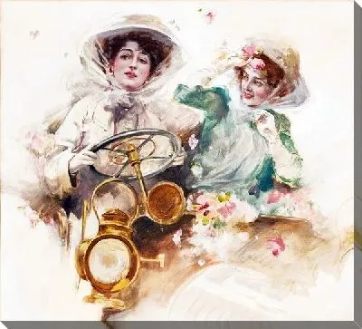 Картина маслом Женщины в автомобиле