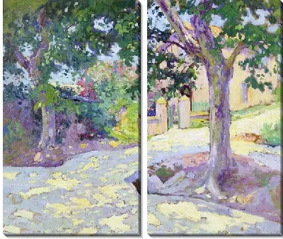 Картина Улица с деревьями