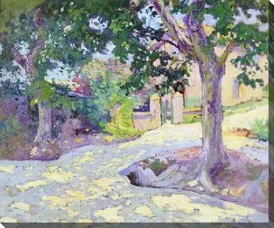 Картина Улица с деревьями