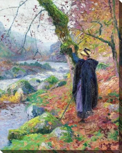 Картина Девушка на берегу реки