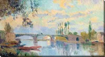 Картина Мост через реку №4