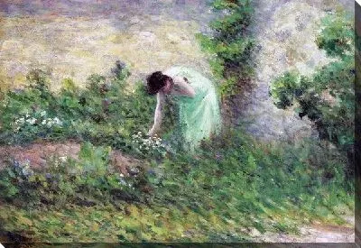 Картина Женщина собирающая цветы