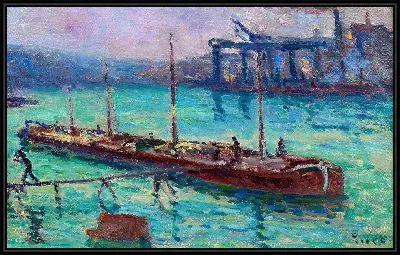 Баржа на берегу Сены (около 1910 г.)