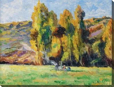 Картина Летний пейзаж с деревьями