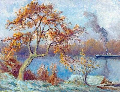 Картина Берега Сены Весной (около 1920 г.)