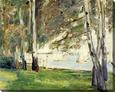 Картина Деревья на берегу реки