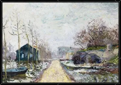 Картина Зимний пейзаж с дорогой