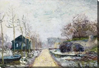 Картина Зимний пейзаж с дорогой