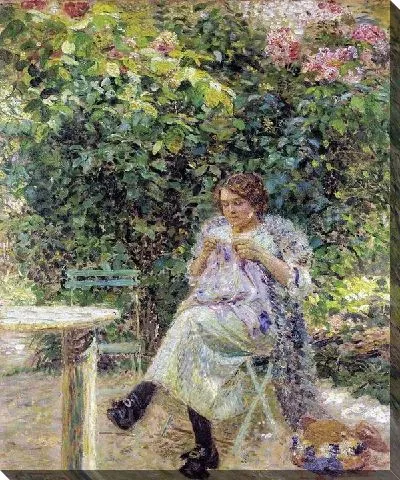 Картина Вышивающая женщина