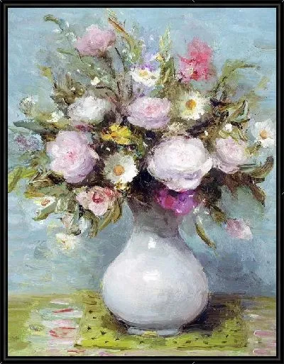 Картина Розы в белой вазе