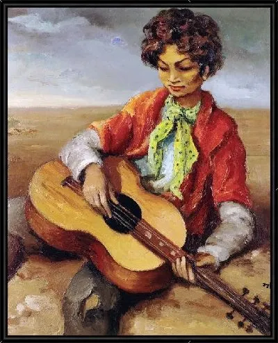 Картина Мальчик играющий на гитаре