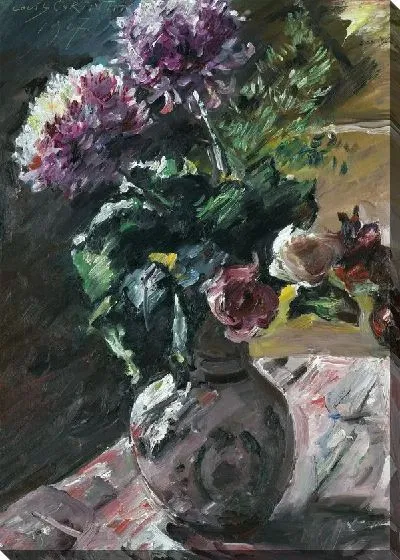 Картина Хризантемы и розы в вазе