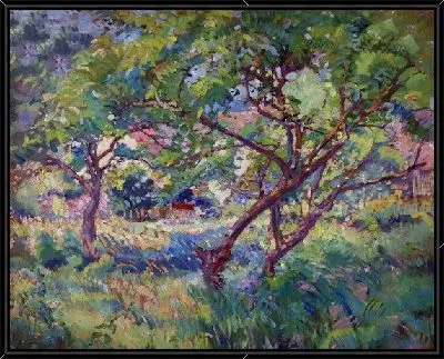 Сад с деревьями