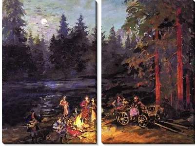 Картина Цыгане на берегу реки