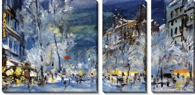 Картина Париж зимой