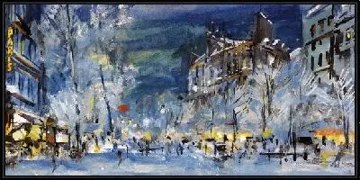 Картина Париж зимой