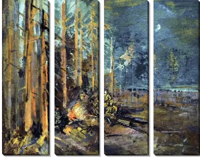 Картина Солдаты в лесу