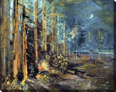 Картина Солдаты в лесу