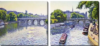 Картина Река утром