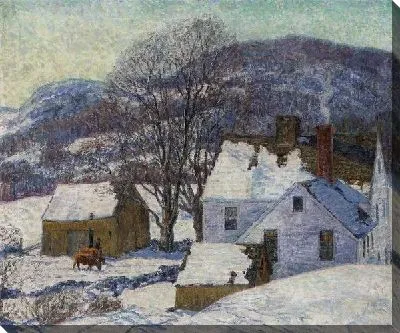 Картина Зима в деревне